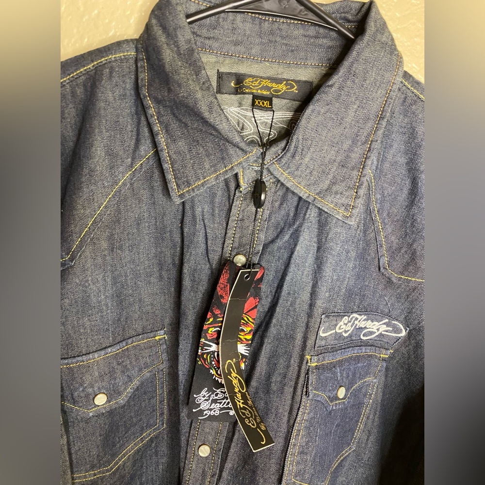 Ed Hardy Denim Collar Shirt